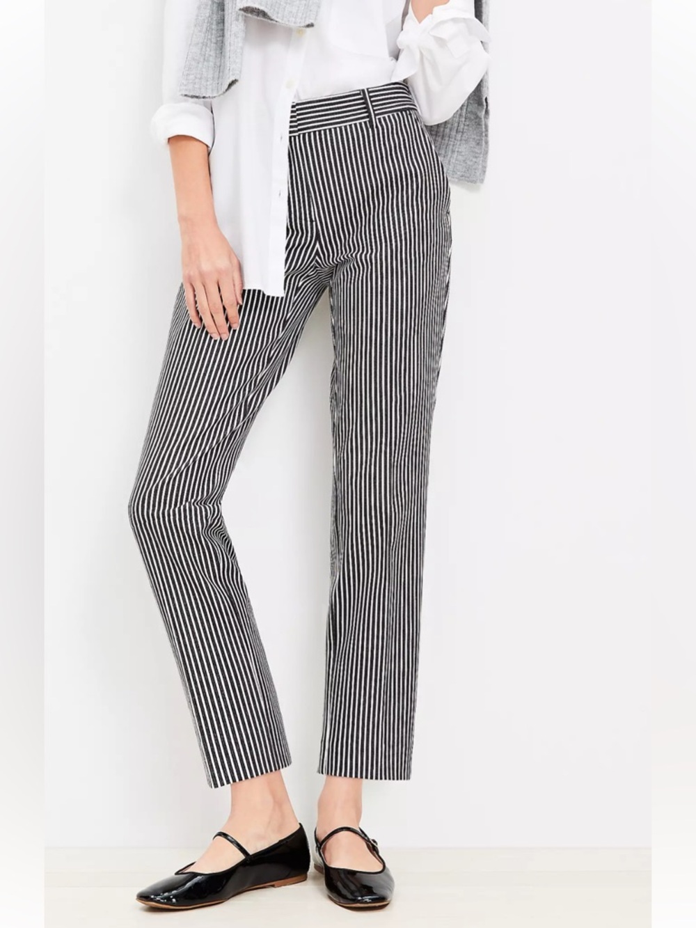 Ann Taylor loft riviera striped pants 4p